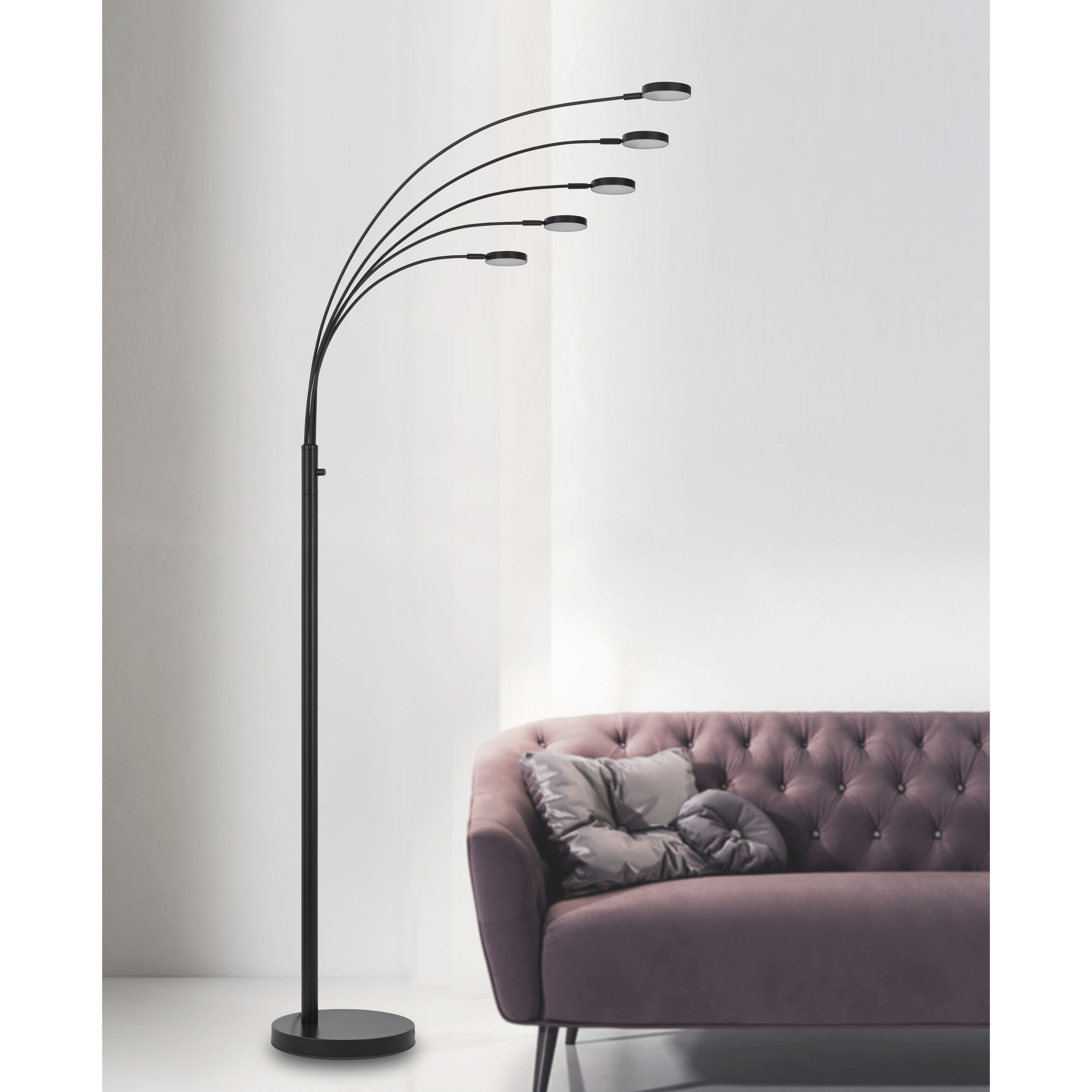 Malibu 82 inch 8.00 watt Dark Bronze Arc Floor Lamp Portable Light