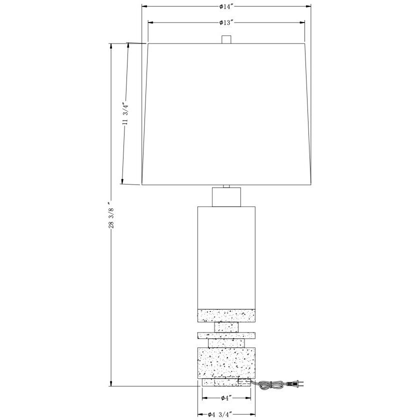 Scott 28.5 inch 150.00 watt Clear Table Lamp Portable Light