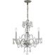 Traditional Crystal 3 Light 16 inch Polished Chrome Mini Chandelier Ceiling Light in Clear Italian