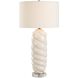 Anneli 30.5 inch 150.00 watt White Ceramic and Crystal with Antique Brass Table Lamp Portable Light
