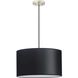 Markor 3 Light 18.12 inch Brushed Nickel/Matte Black/Vintage Brass Drum Pendant Ceiling Light in Black Parchment