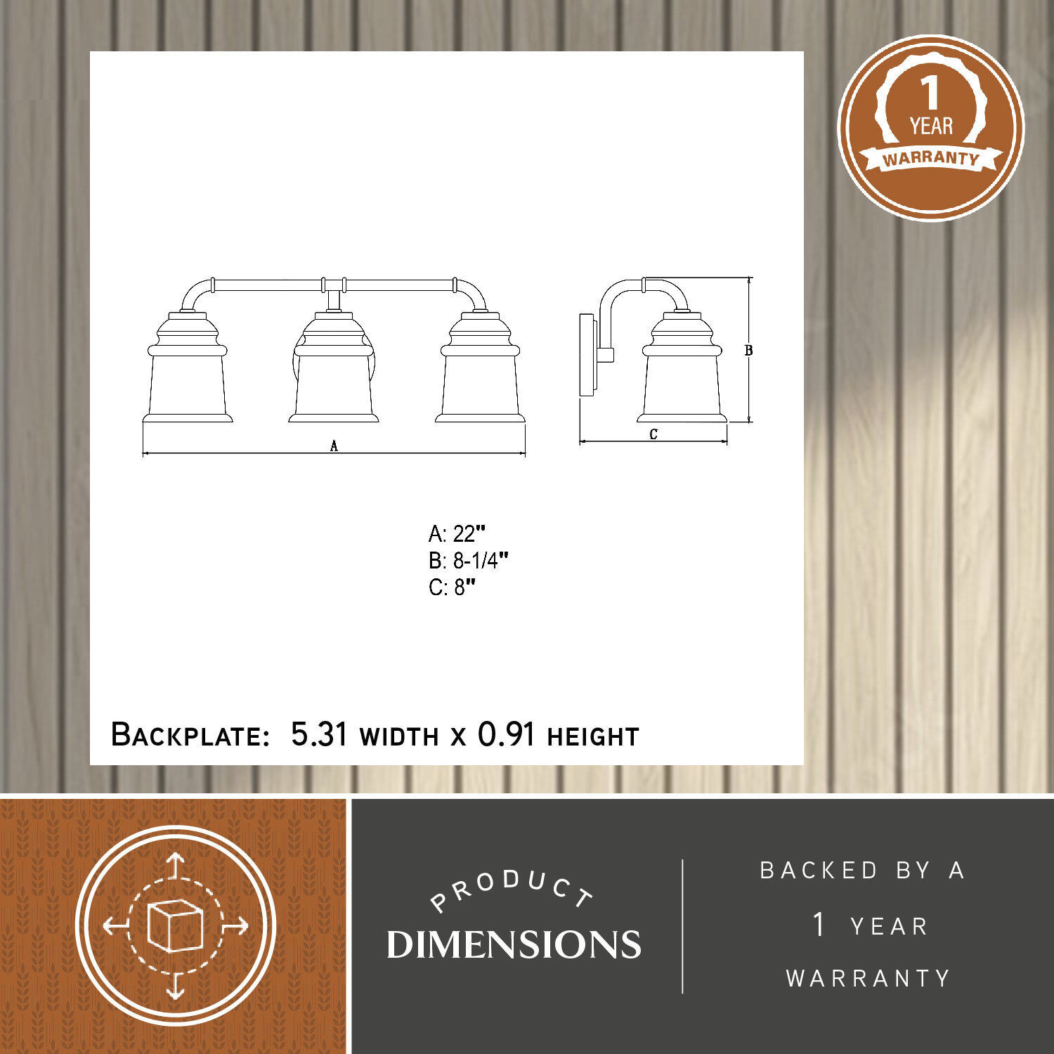 Toledo LED 22 inch Matte Black Bathroom Light Wall Light