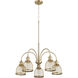 Omni 5 Light 26 inch Aged Brass Chandelier Ceiling Light, Convertible