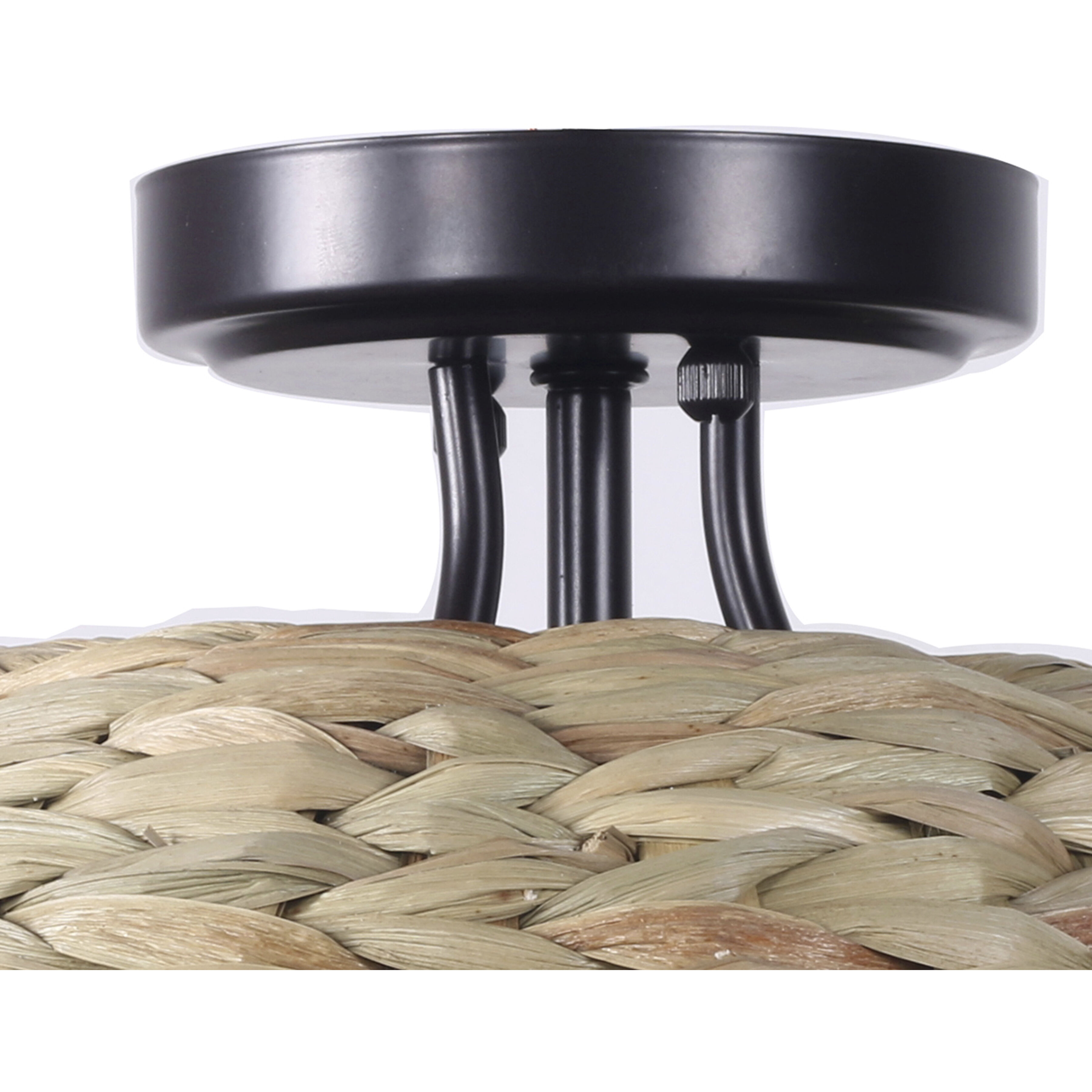 Cove 1 Light 13.75 inch Natural with Oil Rubbed Bronze Semi Flush Mount Ceiling Light