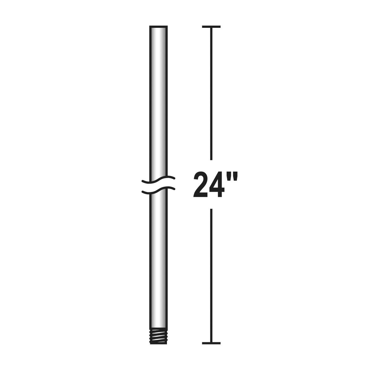 Minka-Aire Pancake Flat White Ceiling Fan Downrod with Wire and Connector in 24 in., With Wire and Connector DR1524-WHF - Open Box
