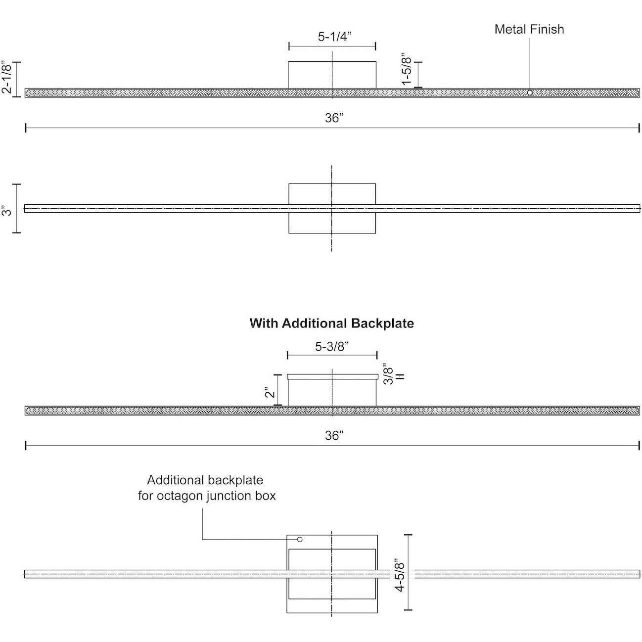 Vega Minor LED 36 inch White Bath Vanity Wall Light