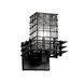 Metropolis 1 Light 7 inch Matte Black Wall Sconce Wall Light in Grid with Clear Bubbles, Square with Flat Rim