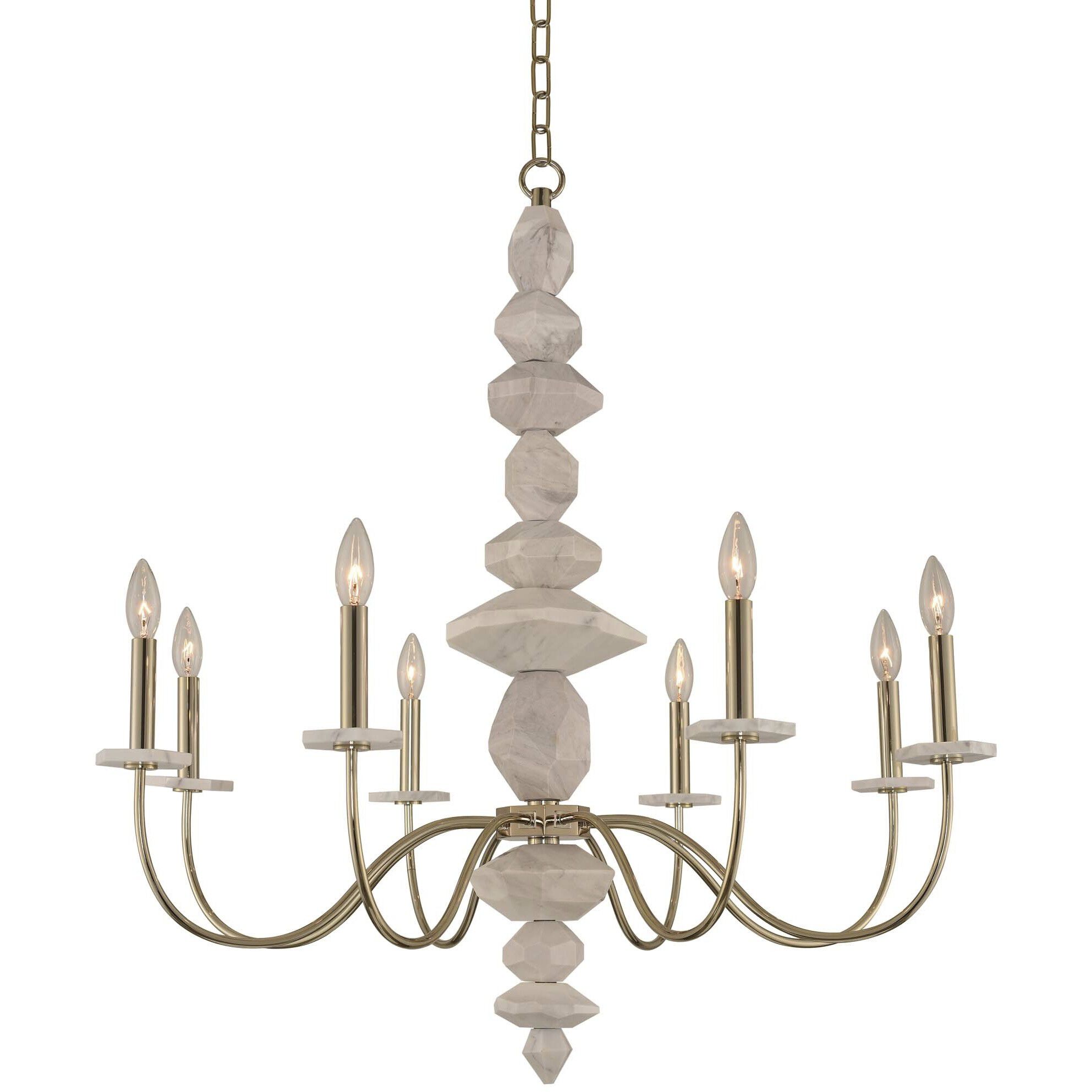 Carrara 8 Light 34 inch Champagne Gold Chandelier Ceiling Light