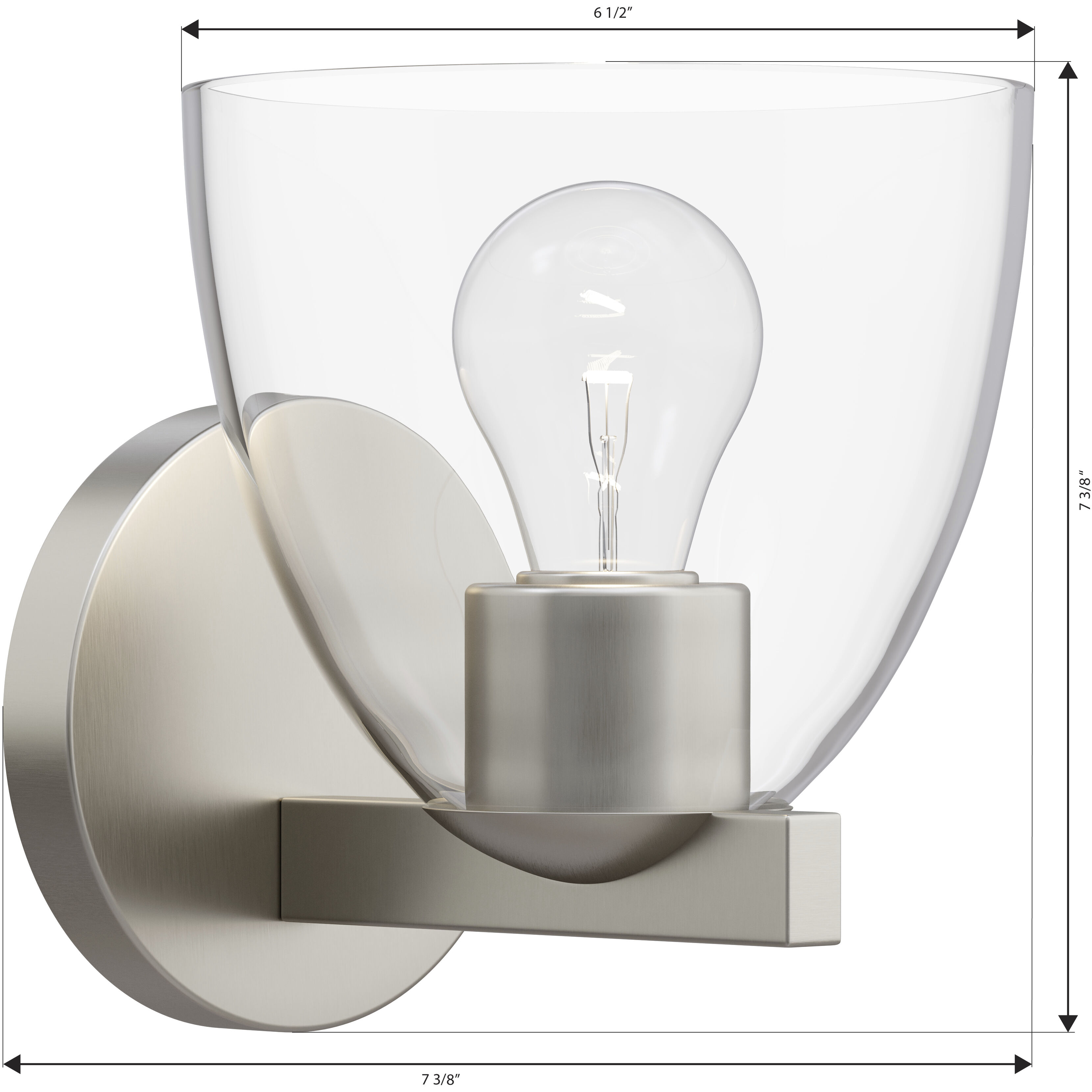 Noellea 1 Light 6.5 inch Brushed Nickel Bath Sconce Wall Light