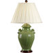 Wildwood 30 inch 100 watt Green Glaze/Dark Mahogany Table Lamp Portable Light