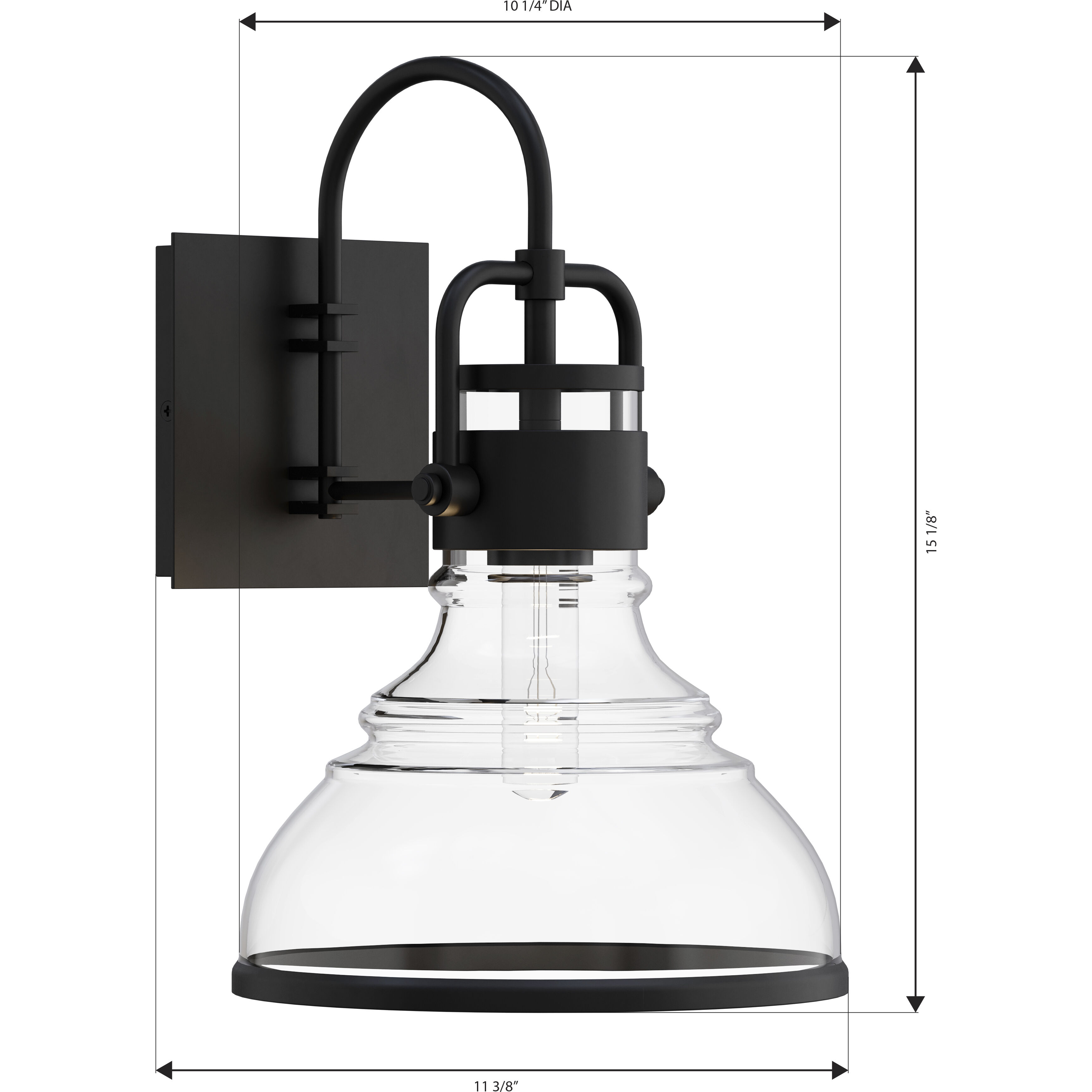 Calen 1 Light 15.5 inch Dark Matte Black Outdoor Wall Sconce