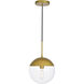 Eclipse 1 Light 10 inch Brass Pendant Ceiling Light