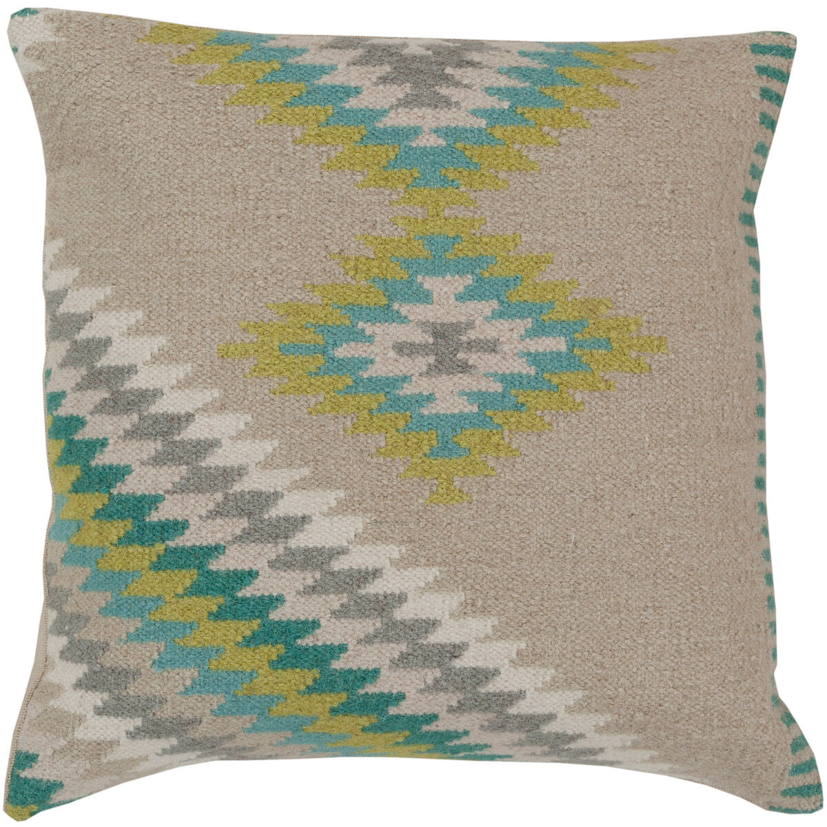 Kilim 18 inch Mint, Lime, Olive, Khaki Pillow Kit
