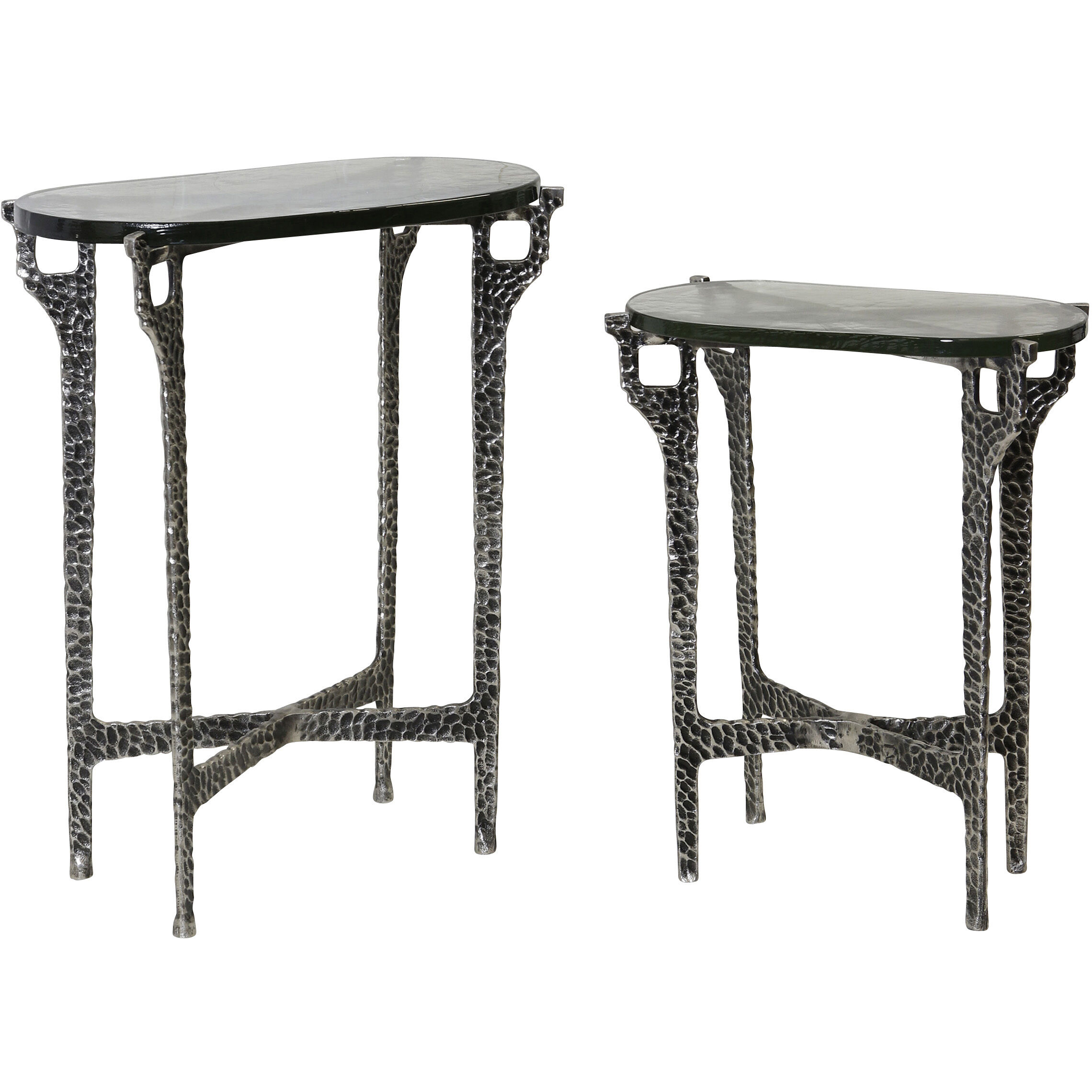 Ripple Silver and Smoke Accent Table Set