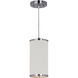 Elements 1 Light 6.25 inch Satin Nickel Mini Pendant Ceiling Light in White Pleat