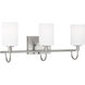 Oak Moore 3 Light 23.88 inch Brushed Nickel Bath Vanity Wall Light