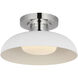 Amber Lewis Cyrus LED 8 inch Polished Nickel and Matte White Flush Mount Ceiling Light