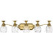 Plantation 5 Light 37 inch Burnished Brass Vanity Light Wall Light