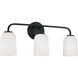 Lawson 3 Light 23.5 inch Matte Black Vanity Light Wall Light