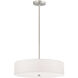 Everly 4 Light 20 inch Satin Chrome with White Pendant Ceiling Light