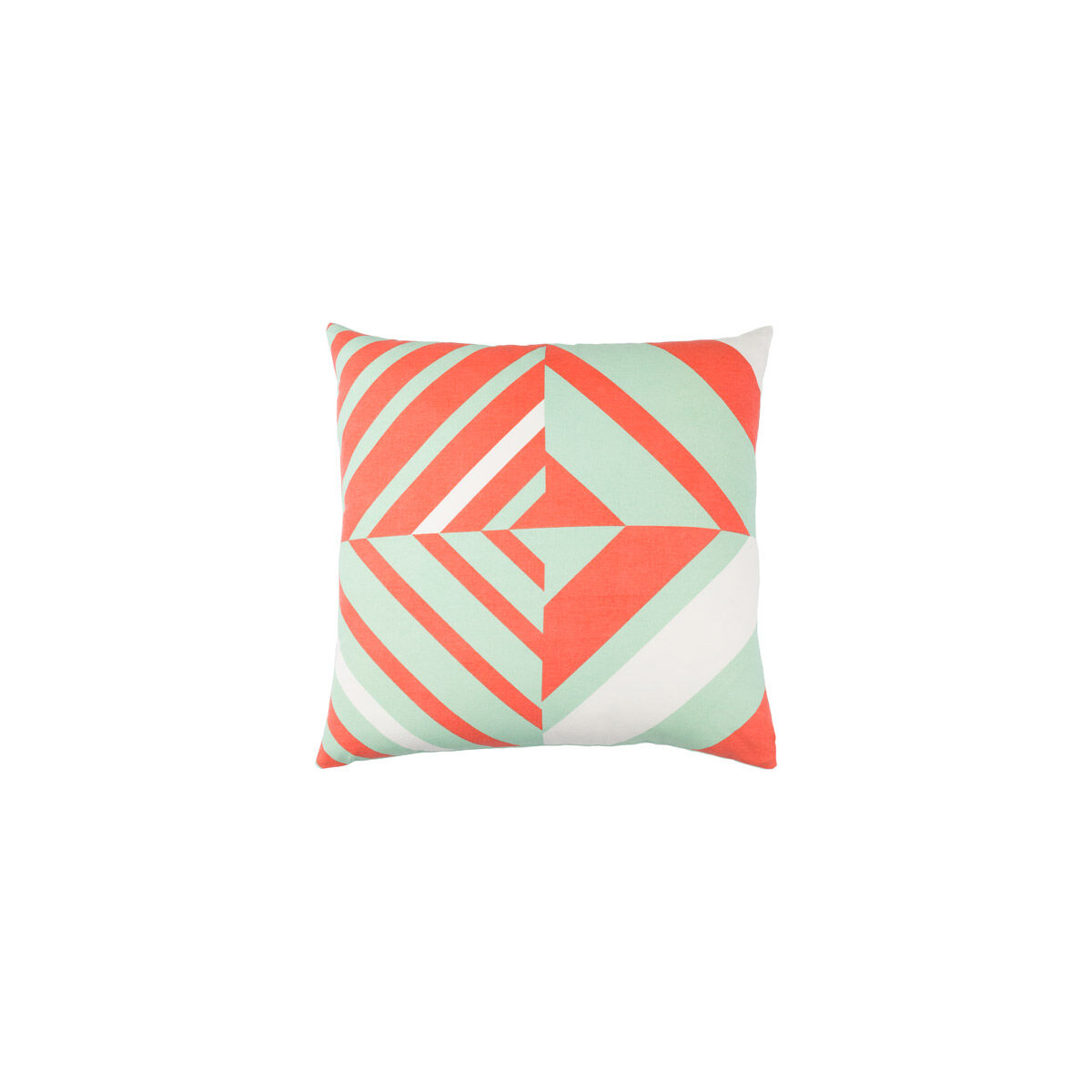 Lina 20 X 20 inch Mint and Bright Orange Throw Pillow