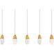 Beyond Martini LED 5.5 inch Aged Brass Multi-Light Pendant Ceiling Light in Optic Haze, Linear Canopy