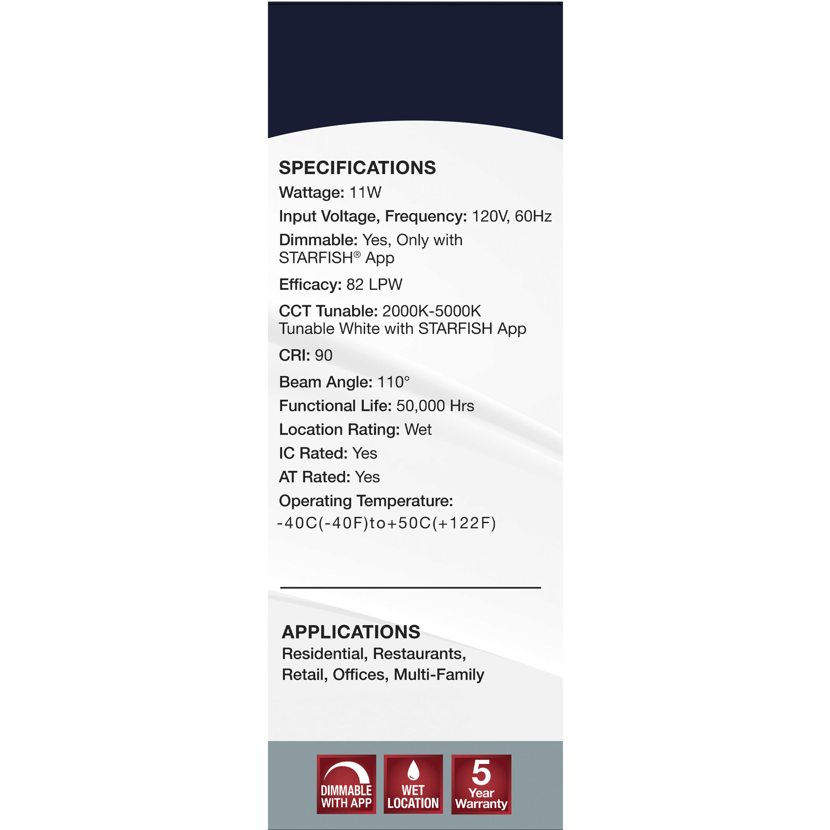 Starfish Integrated LED White Recessed