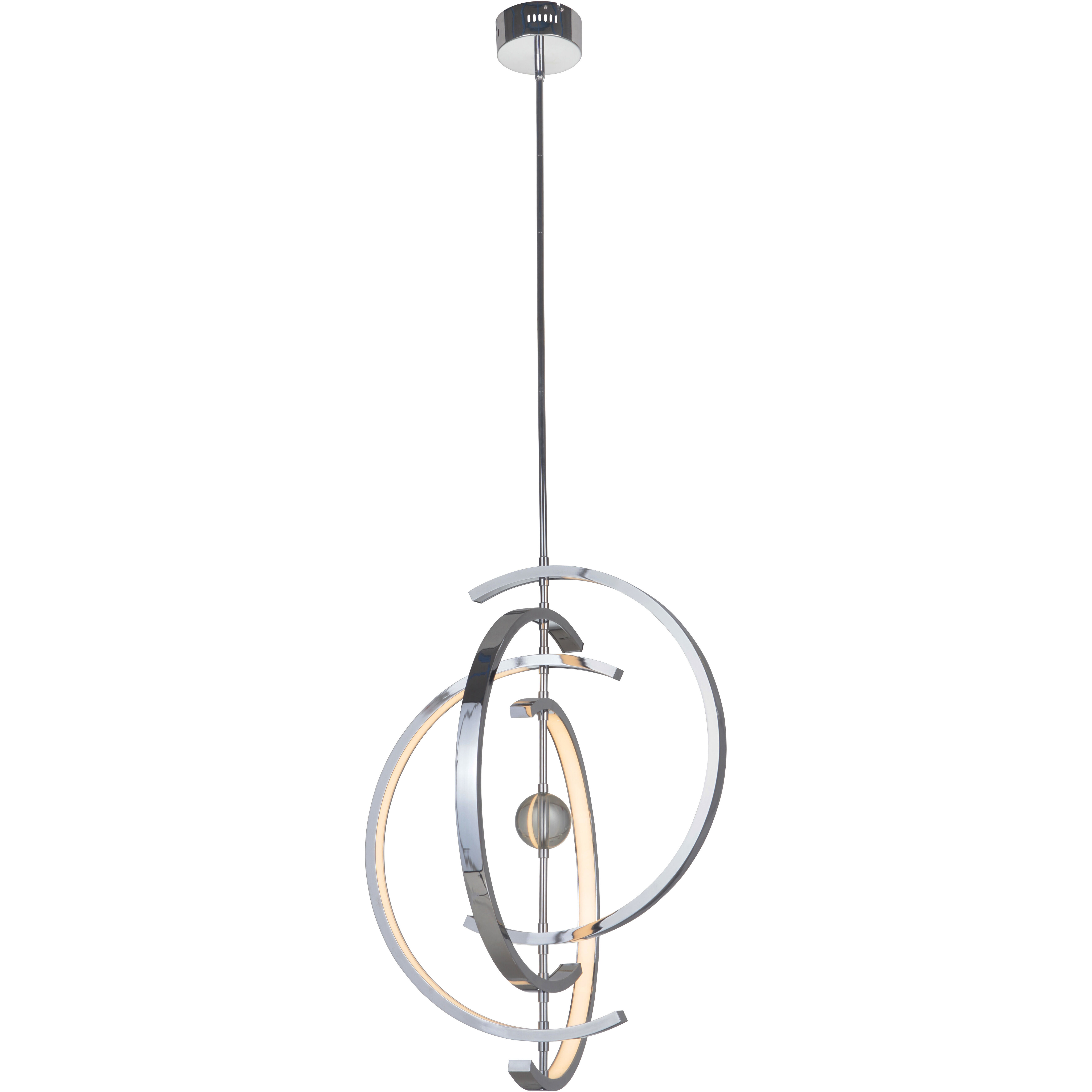 Anillo LED 21 inch Chrome Pendant Ceiling Light