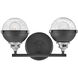 Fletcher 2 Light 16 inch Black with Chrome Vanity Light Wall Light in Black/Chrome
