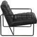 Demeter Metal and Black Leather Occasional Chair