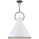 Winnie 1 Light 18 inch Polished White with Distressed Black Indoor Pendant Ceiling Light