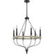 Grove 6 Light 26 inch Drifted Wood and Black Chandelier Ceiling Light