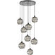 Terra 8 Light Matte Black Chandelier Ceiling Light, Round Multi-Port