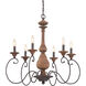 Auburn 6 Light 28 inch Rustic Black Chandelier Ceiling Light