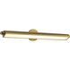 Auden LED 35.5 inch Vintage Brass Vanity Wall Light