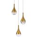 Amherst 3 Light 10 inch Satin Gold Pendant Ceiling Light