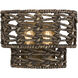 Silencio 2 Light 11 inch Riviera Brass Wall Sconce Wall Light