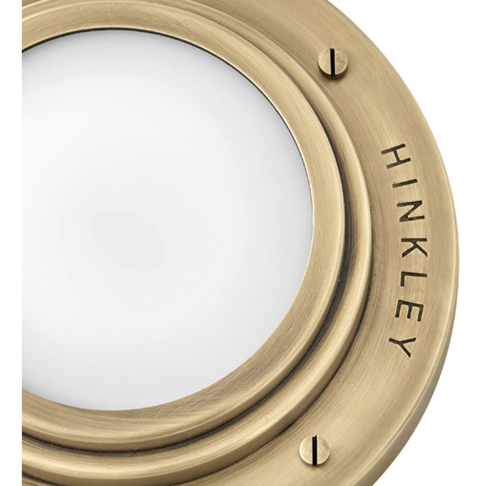 Porte LED 7 inch Heritage Brass Indoor Foyer Flush Mount Ceiling Light, Convertible to Sconce