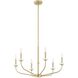 Leah 6 Light 30 inch Brushed Gold and White Chandelier Ceiling Light