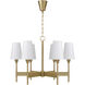 Leland 6 Light 32 inch Aged Brass Chandelier Ceiling Light
