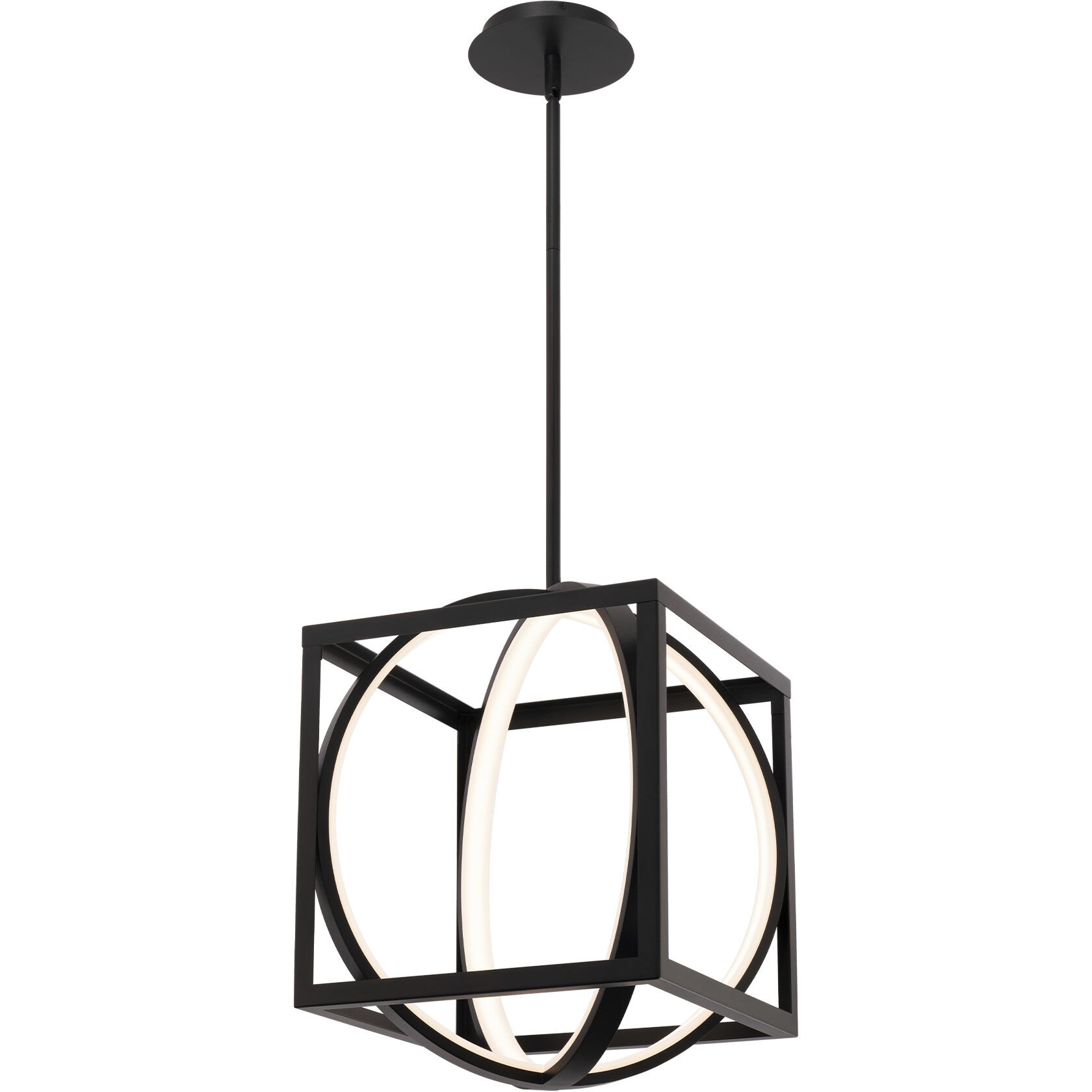 Geometrix LED 12.63 inch Black Pendant Ceiling Light, dweLED