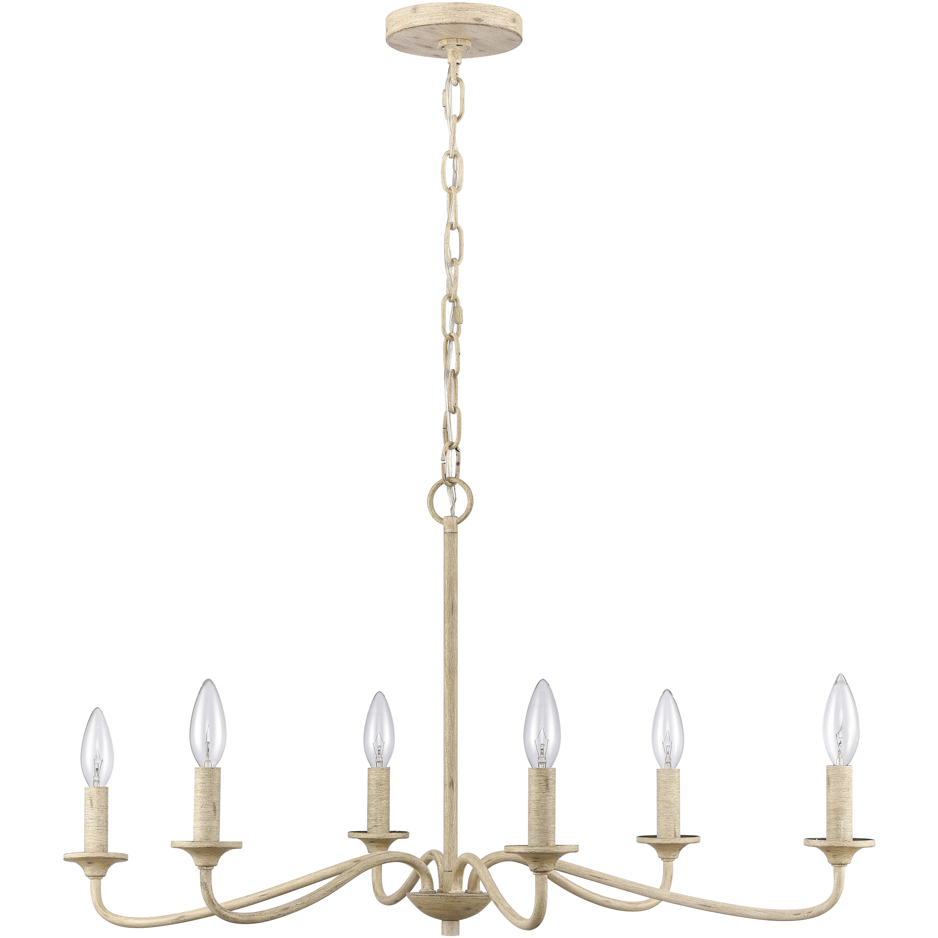 Ellisville 6 Light 30 inch Antique Cream Chandelier Ceiling Light