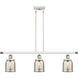 Ballston Bell 3 Light 36 inch White and Polished Chrome Island Light Ceiling Light
