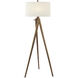 Chapman & Myers Tripod 61 inch 150 watt French Waxed Wood Floor Lamp Portable Light in Linen
