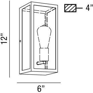 Retto 1 Light 12 inch Bronze Outdoor Wall Mount