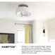 Hampton 3 Light 15 inch Antique Nickel Indoor Semi-Flush Mount Ceiling Light in Non-LED