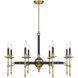 Consulate 8 Light 34 inch Matte Black and Warm Brass Chandelier Ceiling Light