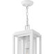 Estate Series Republic 1 Light 9 inch Textured White Outdoor Hanging Lantern, Coastal Elements