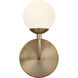 Fusion Collection - Noho Family 1 Light 4.5 inch Brushed Brass and Etched Opal ADA Wall Sconce Wall Light in 4" D x 4.5" W x 9" H, EVOLV