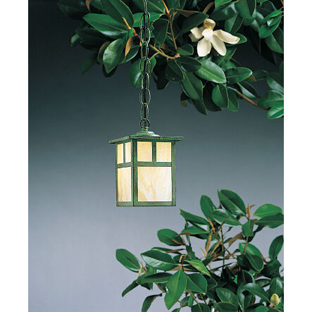 Mission 1 Light 4.88 inch Verdigris Patina Pendant Ceiling Light in White Opalescent, T-Bar Overlay